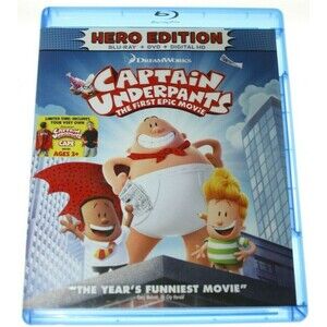 "CAPTAIN UNDERPANTS" BLU-RAY + DVD + 30 MIN SPECIAL FEATURES LIKE NEW